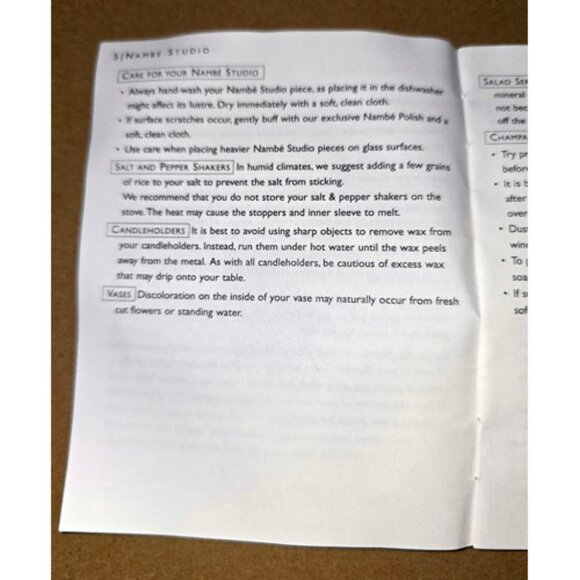 Nambe Studio Panza Pillar Candle Holder Candle Box Care Guide 1998 Fred Bould NM - Picture 11 of 13